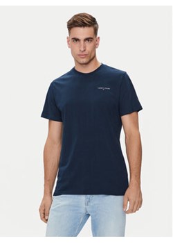 Tommy Jeans T-Shirt Linear Chest DM0DM18555 Granatowy Slim Fit ze sklepu MODIVO w kategorii T-shirty męskie - zdjęcie 177279689