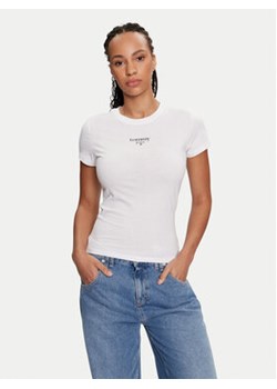 Tommy Jeans T-Shirt Essential DW0DW18397 Biały Slim Fit ze sklepu MODIVO w kategorii Bluzki damskie - zdjęcie 177316197