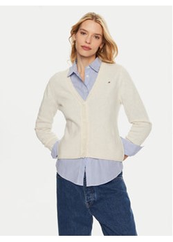 Tommy Hilfiger Kardigan WW0WW43092 Beżowy Regular Fit ze sklepu MODIVO w kategorii Swetry damskie - zdjęcie 177320789
