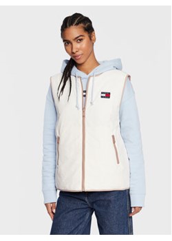 Tommy Jeans Bezrękawnik Reversible DW0DW14934 Écru Relaxed Fit ze sklepu MODIVO w kategorii Kamizelki damskie - zdjęcie 177327918