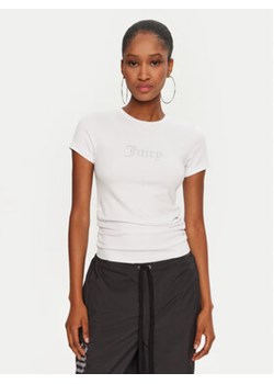 Juicy Couture T-Shirt Dot Ruched JCWCT24311 Biały Slim Fit ze sklepu MODIVO w kategorii Bluzki damskie - zdjęcie 177341785