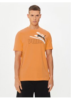 Puma T-Shirt Ess+ Logo 678988 Pomarańczowy Regular Fit ze sklepu MODIVO w kategorii T-shirty męskie - zdjęcie 177356665