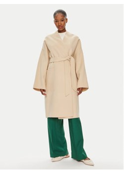 Weekend Max Mara Płaszcz wełniany Eris 2425016011 Beżowy Oversize ze sklepu MODIVO w kategorii Płaszcze damskie - zdjęcie 177358138