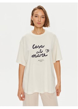 Weekend Max Mara T-Shirt Xanadu 2425946041600 Écru Oversize ze sklepu MODIVO w kategorii Bluzki damskie - zdjęcie 177361645