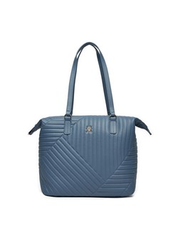 Torebka Tommy Hilfiger Poppy Reform Tote Qu AW0AW17013 Niebieski ze sklepu eobuwie.pl w kategorii Kuferki - zdjęcie 177383105