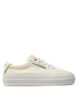 Sneakersy Tommy Hilfiger Essential Vulc Textile Sneaker FW0FW08323 Écru ze sklepu eobuwie.pl w kategorii Buty sportowe damskie - zdjęcie 177383698