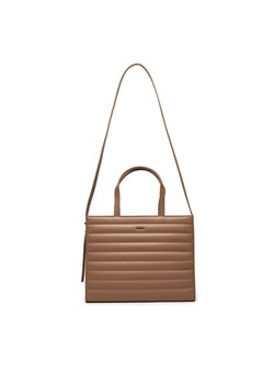 Torebka Calvin Klein Line Quilt Medium Tote K60K612120 Brązowy ze sklepu eobuwie.pl w kategorii Torby Shopper bag - zdjęcie 177389085
