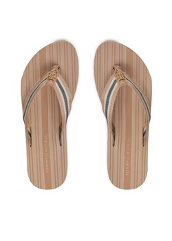 Japonki Tommy Hilfiger Im Th Print Beach Sandal FW0FW08370 Beżowy ze sklepu eobuwie.pl w kategorii Klapki damskie - zdjęcie 177390869