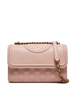 Torebka Tory Burch Small Fleminf Polished Grain Convertible Shoulder Bag 158435 Różowy ze sklepu eobuwie.pl w kategorii Kopertówki - zdjęcie 177390895