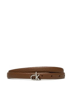 Pasek Damski Calvin Klein Ck Thin Belt 1.5cm Pebble K60K612858 Brązowy ze sklepu eobuwie.pl w kategorii Paski damskie - zdjęcie 177392819