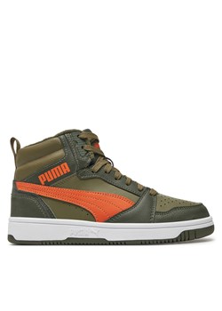 Sneakersy Puma Rebound V6 Mid Wtr Jr 394685 05 Khaki ze sklepu eobuwie.pl w kategorii Buty sportowe dziecięce - zdjęcie 177393827