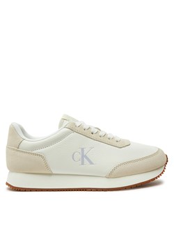 Sneakersy Calvin Klein Jeans Runner Laceup Low Mix Mg YW0YW01798 Biały ze sklepu eobuwie.pl w kategorii Buty sportowe damskie - zdjęcie 177399236