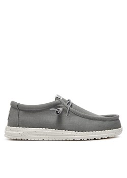Mokasyny Hey Dude Wally Canvas 40700-007 Szary ze sklepu eobuwie.pl w kategorii Mokasyny męskie - zdjęcie 177410676
