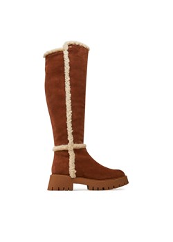 Kozaki MICHAEL Michael Kors Asher Suede and Faux Shearling Boot 40F4ASFB6S Brązowy ze sklepu eobuwie.pl w kategorii Kozaki damskie - zdjęcie 177410949