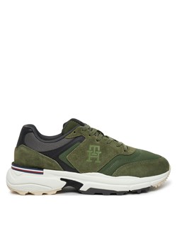 Sneakersy Tommy Hilfiger M Runner X Ventile Mix FM0FM05062 Zielony ze sklepu eobuwie.pl w kategorii Buty sportowe męskie - zdjęcie 177410985