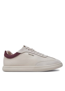 Sneakersy Calvin Klein Cupsole Lace Up - Lth Sue Mix HW0HW02435 Beżowy ze sklepu eobuwie.pl w kategorii Buty sportowe damskie - zdjęcie 177411217