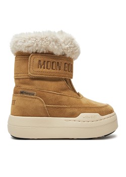 Śniegowce Moon Boot Junior Park Dtrap Boot Suede 80D3440040 Brązowy ze sklepu eobuwie.pl w kategorii Buty zimowe dziecięce - zdjęcie 177412008