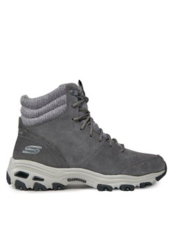 Trapery Skechers Chill Flurry 49727/CCL Szary ze sklepu eobuwie.pl w kategorii Buty trekkingowe damskie - zdjęcie 177412068