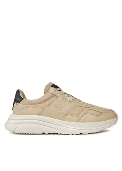 Sneakersy Tommy Hilfiger Modern Runner Premium Lth FM0FM04879 Beżowy ze sklepu eobuwie.pl w kategorii Buty sportowe męskie - zdjęcie 177415189