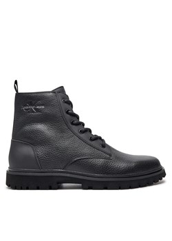 Kozaki Calvin Klein Eva Mid Laceup Boot Lth YM0YM00751 Czarny ze sklepu eobuwie.pl w kategorii Buty zimowe męskie - zdjęcie 177419585