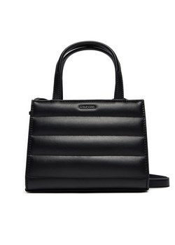 Torebka Calvin Klein Line Quilt Mini Tote K60K612116 Czarny ze sklepu eobuwie.pl w kategorii Kuferki - zdjęcie 177422079