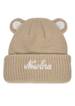 Czapka New Era Teddy Bear Ears Cuff Knit Beanie 60580793 Beżowy ze sklepu eobuwie.pl w kategorii Czapki dziecięce - zdjęcie 177423238