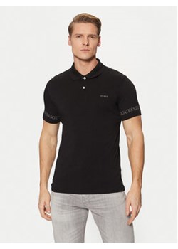 Guess Polo M5RP66 J1314 Czarny Slim Fit ze sklepu MODIVO w kategorii T-shirty męskie - zdjęcie 177427836