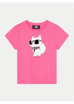 Karl Lagerfeld Kids T-Shirt Z30366 M Różowy Regular Fit ze sklepu MODIVO w kategorii Bluzki dziewczęce - zdjęcie 177436277