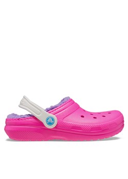 Klapki Crocs Classic Lined Clog Kids 207010 Różowy ze sklepu eobuwie.pl w kategorii Klapki dziecięce - zdjęcie 177444768