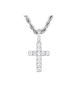 Zawieszka ICED STUFF Micro Diamond Cross Białe złoto ze sklepu eobuwie.pl w kategorii Zawieszki - zdjęcie 177445396