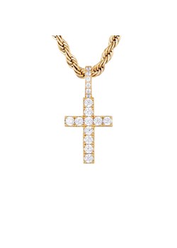 Zawieszka ICED STUFF Micro Diamond Cross Złoty ze sklepu eobuwie.pl w kategorii Zawieszki - zdjęcie 177445616