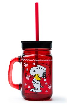 Trendy Kitchen by EXCÉLSA Szklanka &quot;Peanuts&quot; w kolorze czerwonym - 500 ml ze sklepu Limango Polska w kategorii Szklanki - zdjęcie 177450159