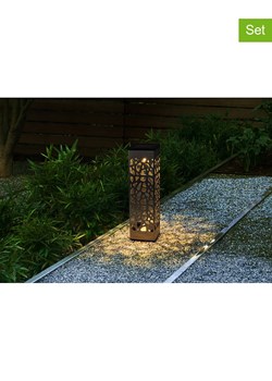 lumisky Lampy solarne LED (3 szt.) &quot;Organic&quot; w kolorze srebrnym na trzonku - wys. 28 cm ze sklepu Limango Polska w kategorii Oświetlenie ogrodowe - zdjęcie 177450546