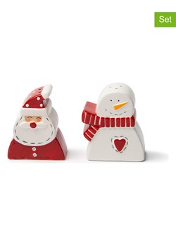 Trendy Kitchen by EXCÉLSA 2-częściowy zestaw &quot;Snowman&quot; w kolorze biało-czerwonym ze sklepu Limango Polska w kategorii Młynki do soli i pieprzu - zdjęcie 177451365