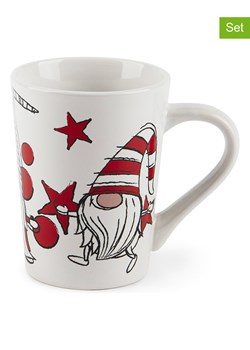 Trendy Kitchen by EXCÉLSA Kubki (4 szt.) &quot;Gnome Sweet Home&quot; w kolorze biało-czerwonym - 380 ml ze sklepu Limango Polska w kategorii Kubki - zdjęcie 177452727