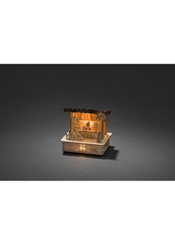 Konstsmide Drewniana dekoracja LED w kolorze jasnobrązowym - 13 x 12,5 x 10,5 cm ze sklepu Limango Polska w kategorii Dekoracje bożonarodzeniowe - zdjęcie 177452816