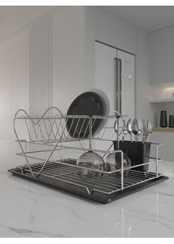 Violeta Home Stojak w kolorze srebrnym na naczynia - 47 x 24 x 31 cm ze sklepu Limango Polska w kategorii Akcesoria kuchenne - zdjęcie 177456555