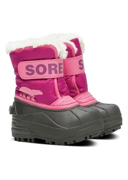 Sorel Kozaki zimowe &quot;Snow Commander&quot; w kolorze antracytowo-różowym ze sklepu Limango Polska w kategorii Buty zimowe dziecięce - zdjęcie 177460445