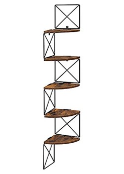 Songmics Regał narożny w kolorze brązowo-czarnym - 20 x 127,5 x 20 cm ze sklepu Limango Polska w kategorii Regały i witryny - zdjęcie 177461395