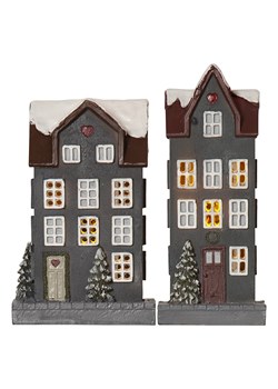STAR Trading Dekoracje LED (2 szt.) &quot;Home&quot; w kolorze szarym ze wzorem - wys. 14,5 cm ze sklepu Limango Polska w kategorii Dekoracje - zdjęcie 177464696