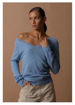 Perfect Cashmere Kaszmirowy sweter &quot;Penelope&quot; w kolorze błękitnym ze sklepu Limango Polska w kategorii Swetry damskie - zdjęcie 177466585