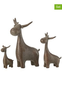 J Line Figurki dekoracyjne (3 szt.) &quot;Deer&quot; w kolorze brązowym ze sklepu Limango Polska w kategorii Dekoracje - zdjęcie 177471366
