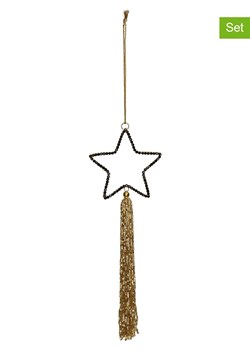 Kersten Dekoracyjna zawieszka (4 szt.) &quot;Star&quot; w kolorze czarno-złotym - 23 x 8 cm ze sklepu Limango Polska w kategorii Dekoracje bożonarodzeniowe - zdjęcie 177472178