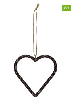 Kersten Zawieszki dekoracyjne (4 szt.) &quot;Heart&quot; w kolorze fioletowym - 10 x 10 cm ze sklepu Limango Polska w kategorii Dekoracje bożonarodzeniowe - zdjęcie 177472185