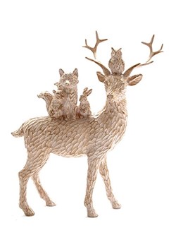 SiL Interiors Figurka dekoracyjna &quot;Forest Deer&quot; w kolorze jasnobrązowym - 24 x 19 x 8 cm ze sklepu Limango Polska w kategorii Dekoracje - zdjęcie 177472756