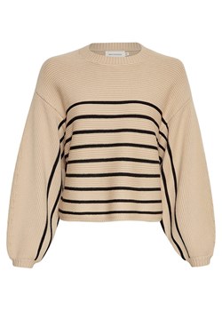 MOSS COPENHAGEN Sweter &quot;Amari Rachelle&quot; w kolorze beżowo-czarnym ze sklepu Limango Polska w kategorii Swetry damskie - zdjęcie 177473738
