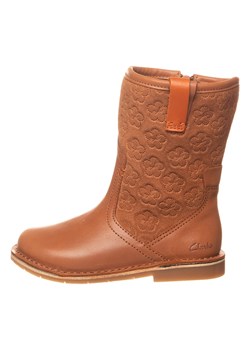 Clarks Skórzane kozaki &quot;Comet Pop&quot; w kolorze jasnobrązowym ze sklepu Limango Polska w kategorii Buty zimowe dziecięce - zdjęcie 177476749