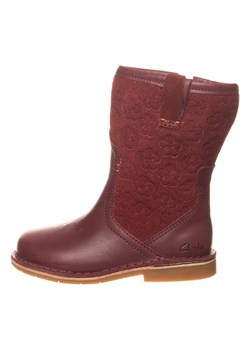 Clarks Skórzane kozaki &quot;Comet Pop&quot; w kolorze bordowym ze sklepu Limango Polska w kategorii Buty zimowe dziecięce - zdjęcie 177476759