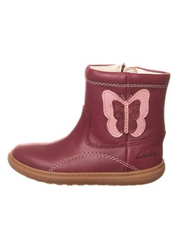 Clarks Skórzane kozaki &quot;Flash Midi&quot; w kolorze bordowym ze sklepu Limango Polska w kategorii Buty zimowe dziecięce - zdjęcie 177476795