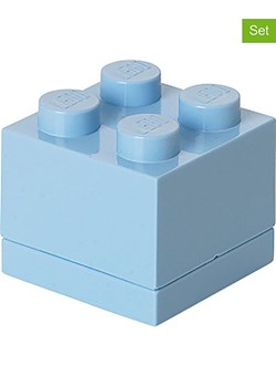 LEGO Pojemniki (3 szt.) "Mini 4" w kolorze błękitnym - 4,6 x 4,3 x 4,6 cm ze sklepu Limango Polska w kategorii Pojemniki kuchenne - zdjęcie 177485187